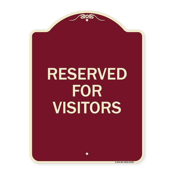 Reserved Parking Reserved Parking for Visitors Heavy-Gauge Aluminum Sign, 24" x 18", BU-1824-23041